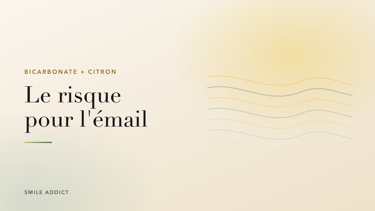 Illustration éditoriale Smile Addict, ondes graphiques, article sur le risque du bicarbonate et du citron pour l'émail