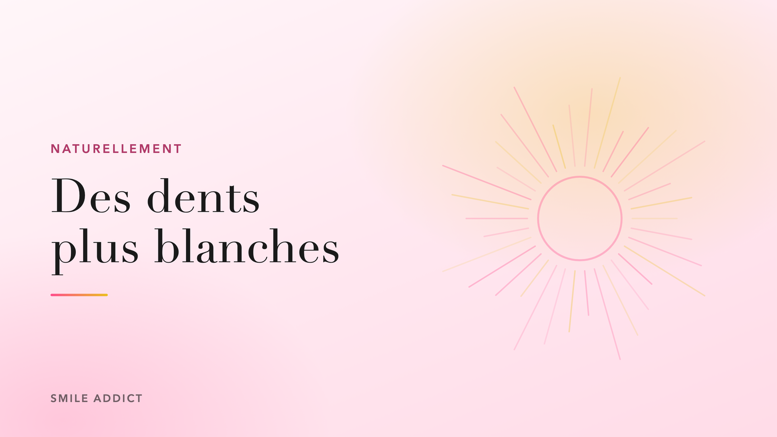 Illustration éditoriale Smile Addict, motif rayonnant, article sur des dents plus blanches naturellement
