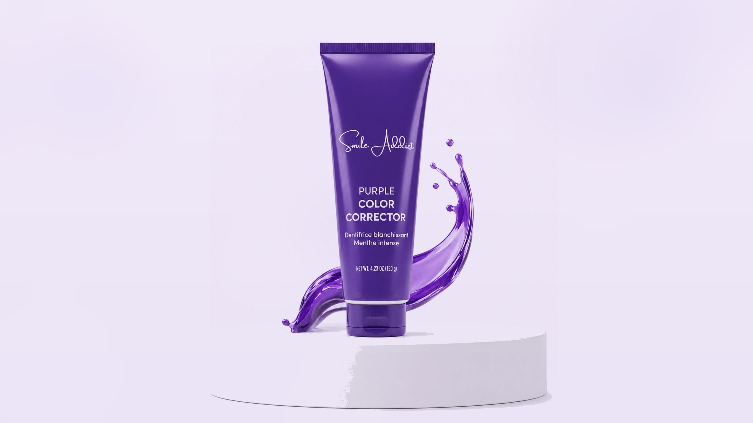 Dentifrice Violet Blanchissant V34 Smile Addict, correcteur de couleur violet