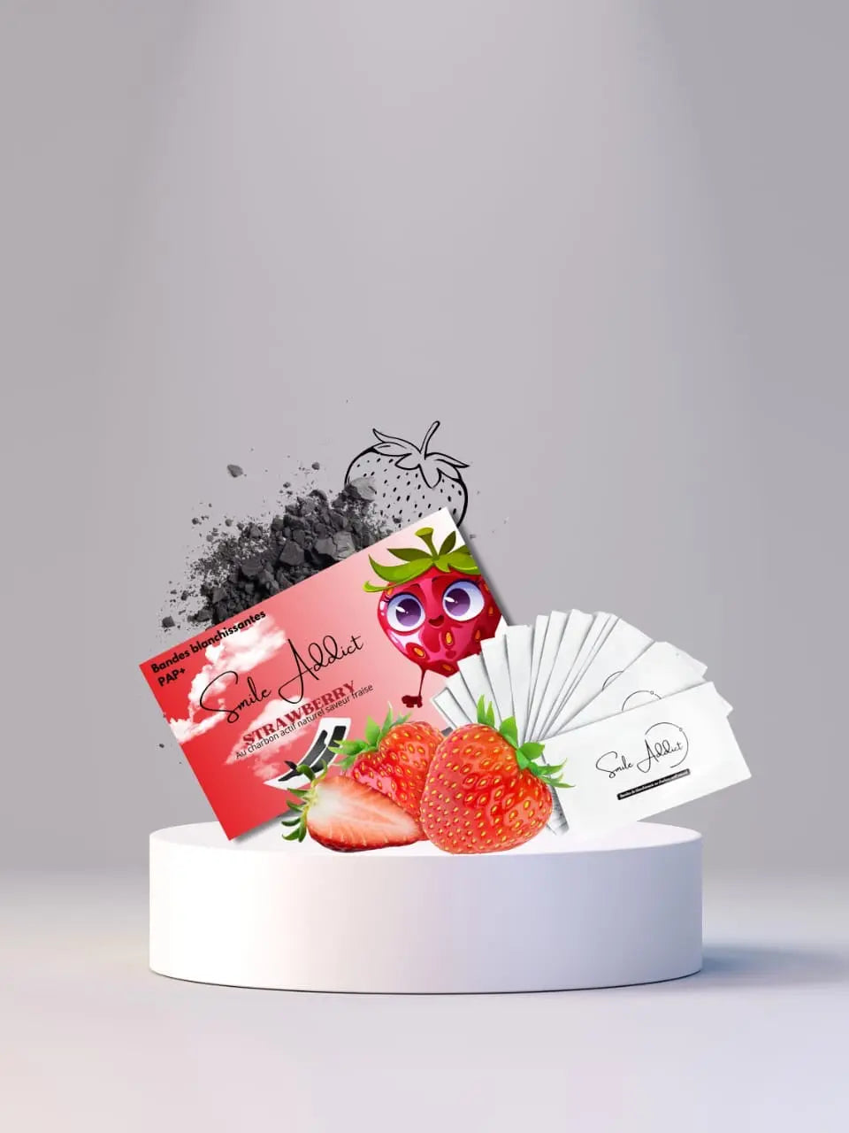Bandes blanchissantes dents Saveur Fraise | Smile Addict Smile Addict