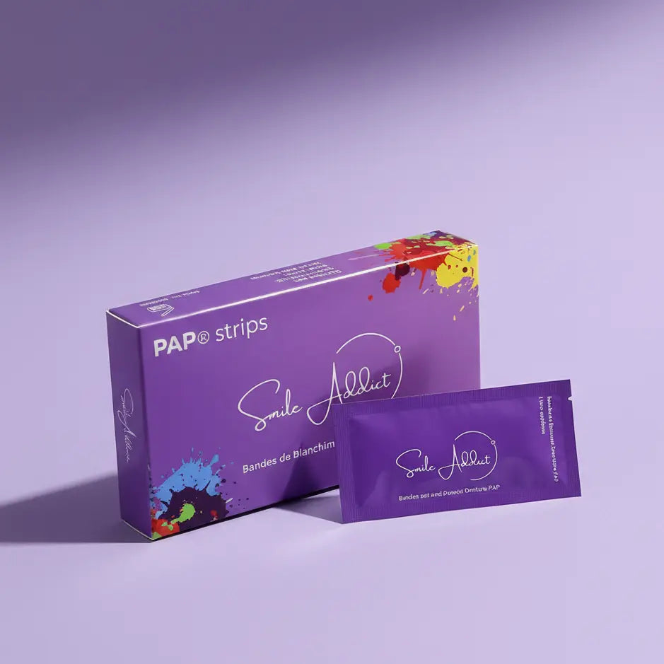 Bandes blanchissantes - Nouvelle formule PAP+ Aromatisées à la menthe Smile Addict