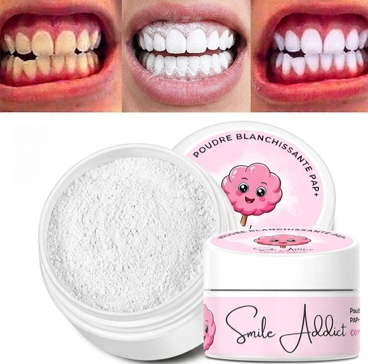 Poudre de Blanchiment Dentaire PAP – Saveur Cotton Candy | Smile Addict Addict Smile