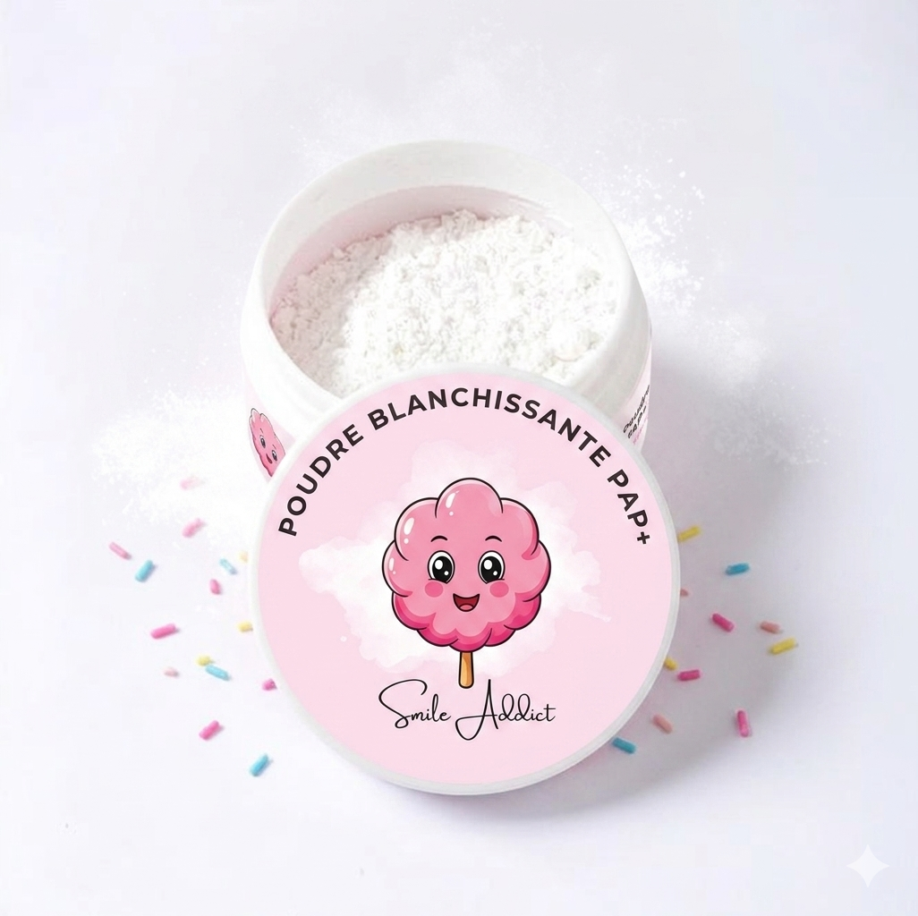 Poudre de Blanchiment Dentaire PAP – Saveur Cotton Candy | Smile Addict Addict Smile