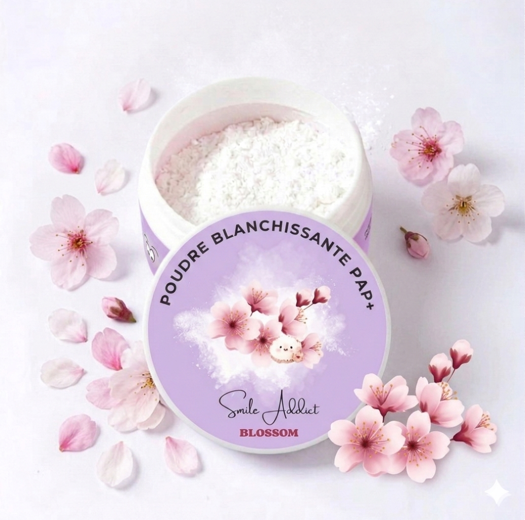 Poudre de Blanchiment Dentaire PAP – Saveur Blossom Fleur de Cerisier | Smile Addict Addict Smile