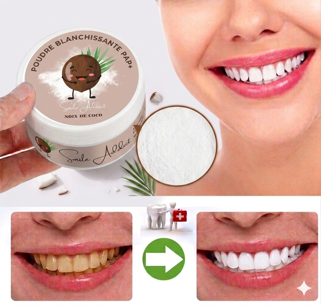 Poudre de PAP Blanchissante à la Noix de Coco Addict Smile