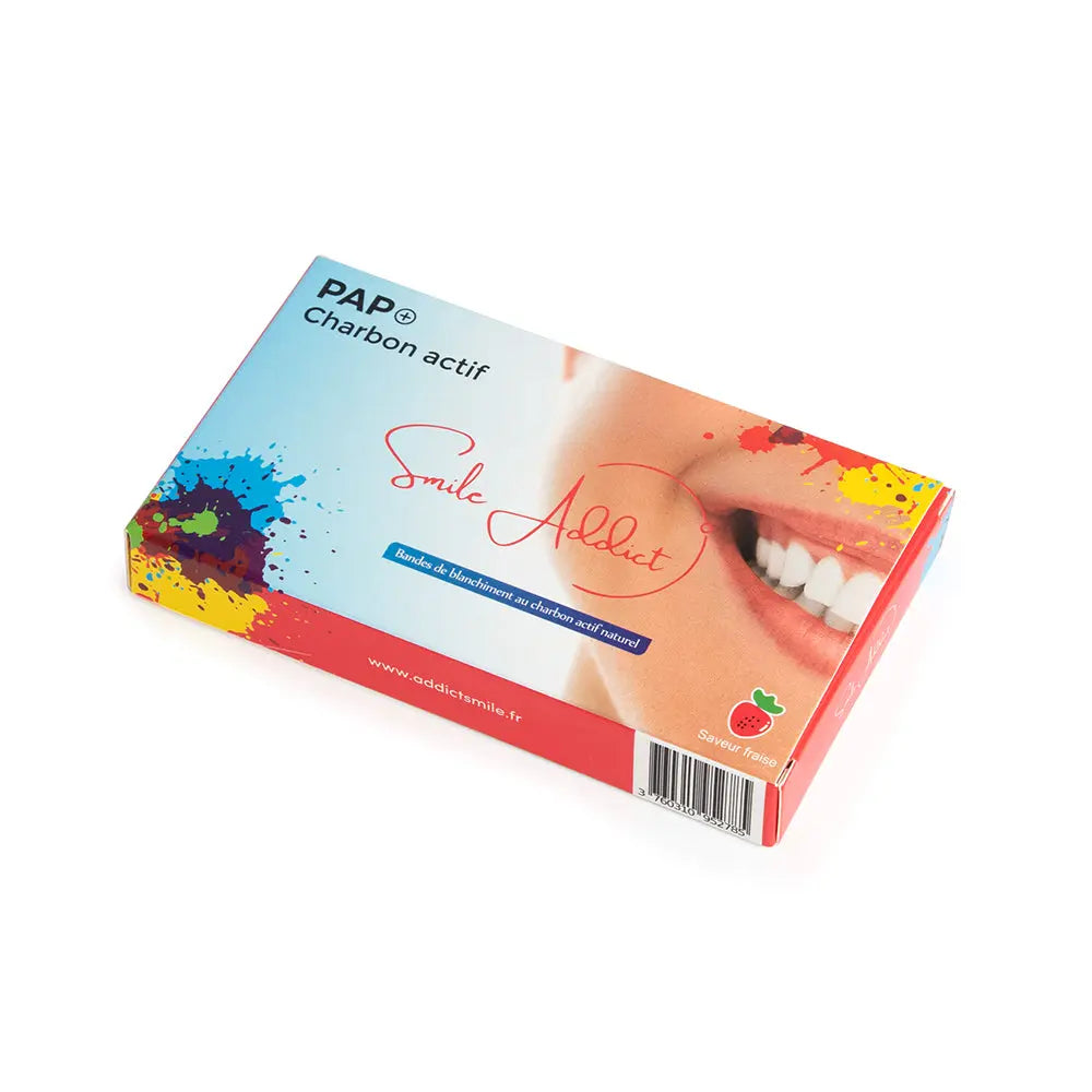 Smile Addict PAP+ & CHARBON Whitening Strips - AROME FRAISE
