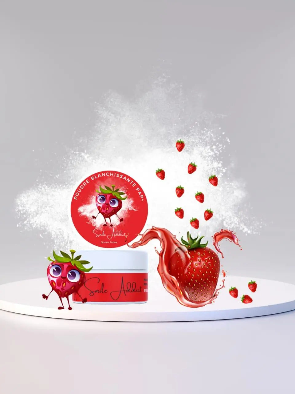 Poudre Blanchissante Fraise PAP+ – Dents Blanches | Smile Addict Addict Smile