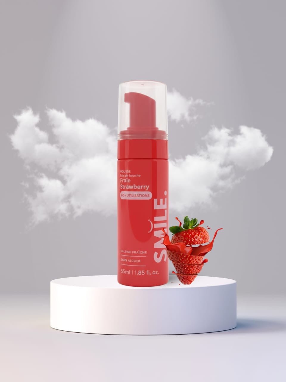 Bain de bouche mousseux Fraise – Smile Addict | Smile Addict