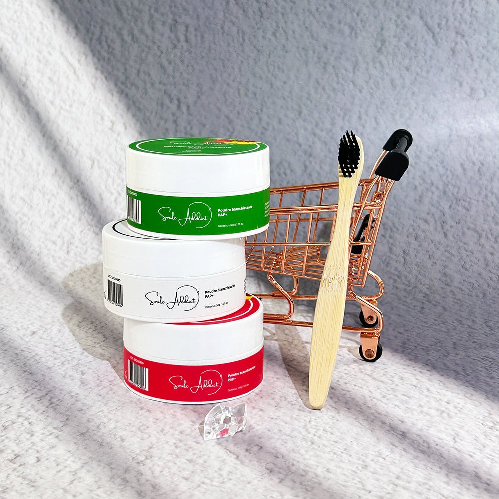 PACK POUDRES PAP+ LOT DE 3 : Fraise / Coco / Menthe Addict Smile