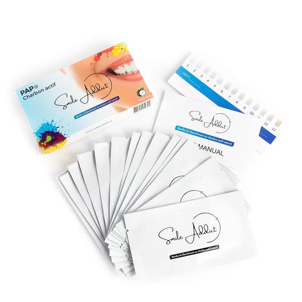 Smile Addict PAP+ & CHARBON Whitening Strips - AROME COCOCO