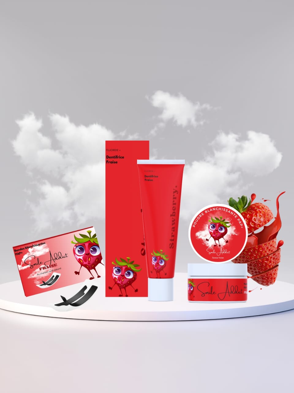 Pack Fraise PAP+ & Charbon Actif – Blanchiment Naturel | Smile Addict | Smile Addict