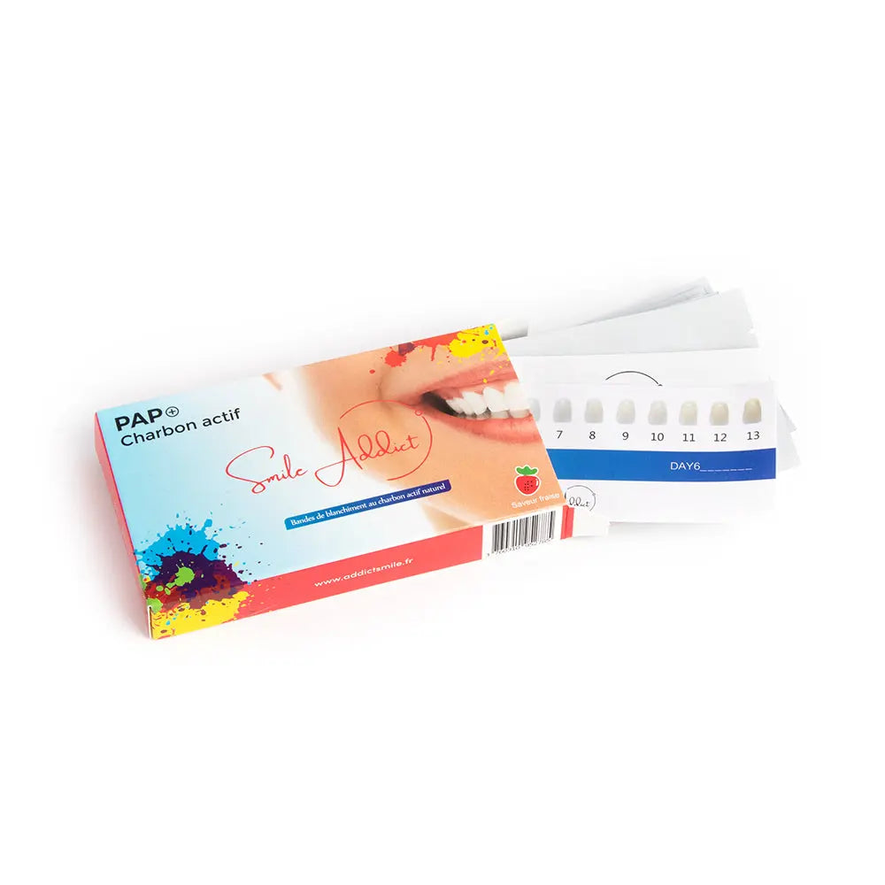 Smile Addict PAP+ & CHARBON Whitening Strips - AROME FRAISE
