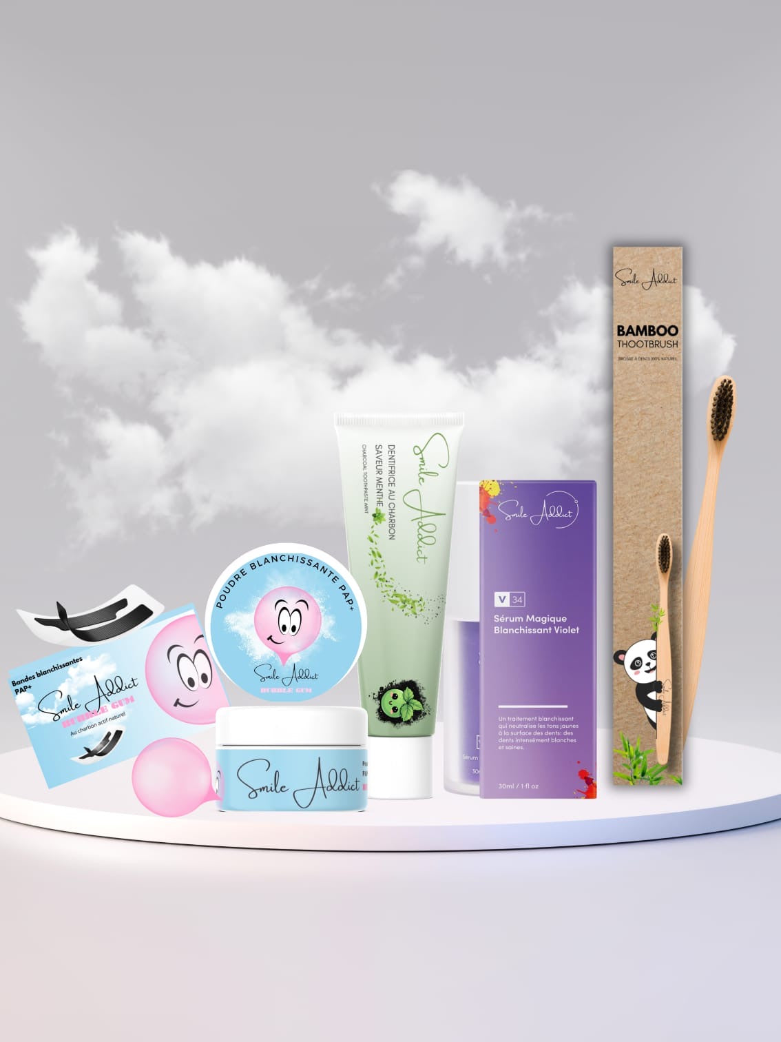 PACK COMPLET BLANCHEUR INTENSE 🌿🚀 – Routine 5 Produits Smile Addict