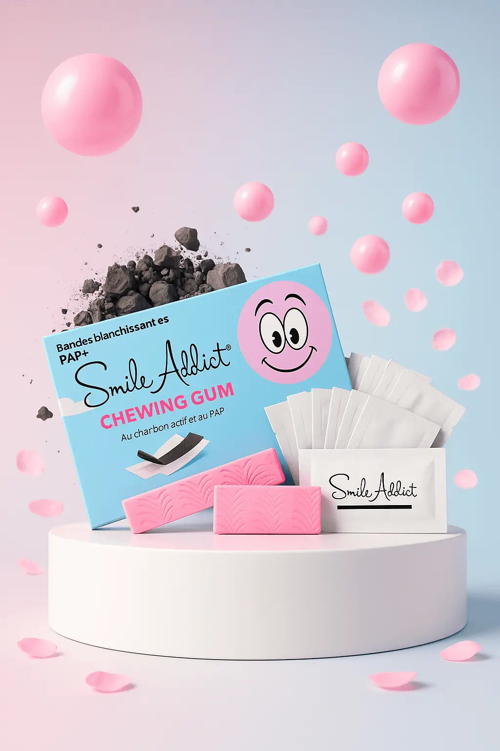 Bandes Blanchissantes Saveur Chewing-gum – PAP+ Sans Peroxyde | Smile Addict | Smile Addict
