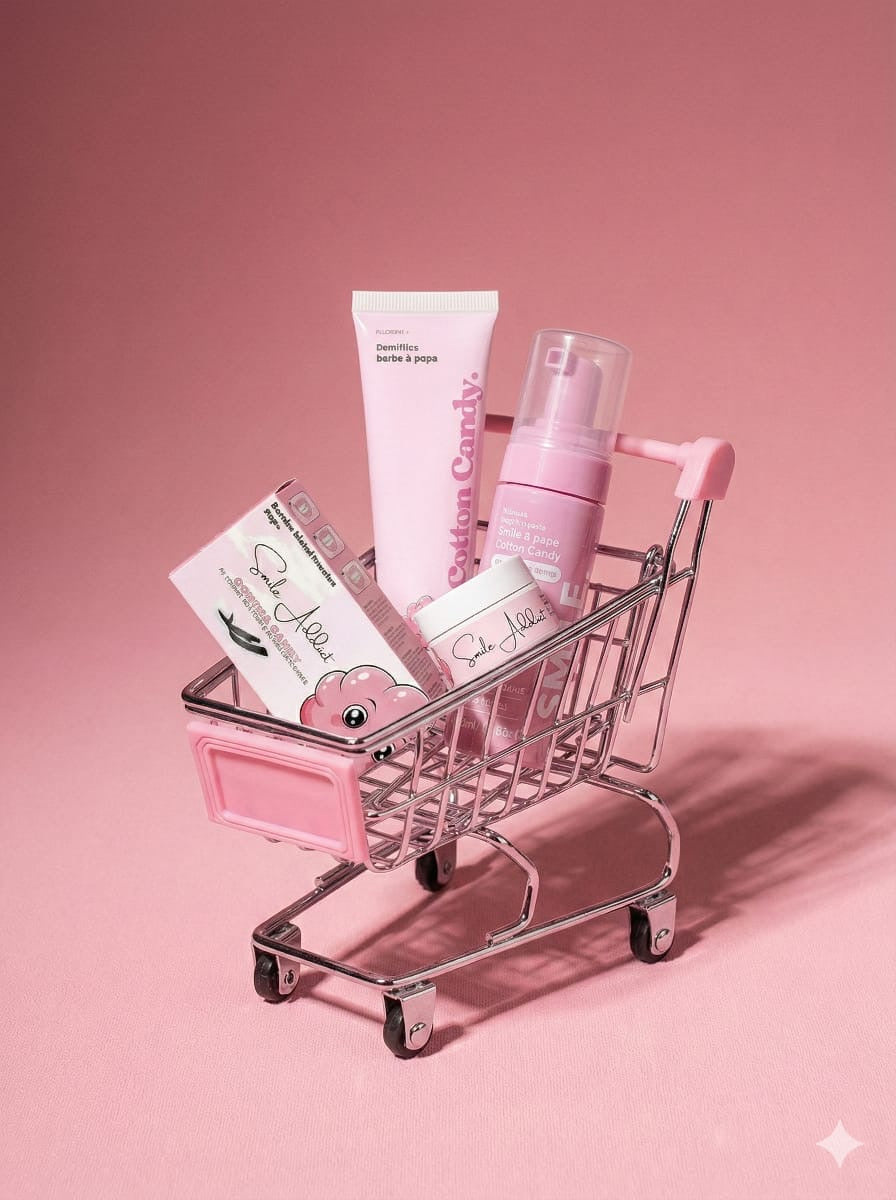 SMILE ADDICT – ROUTINE DENTAIRE ET HYDRA LEVRES COTTON CANDY