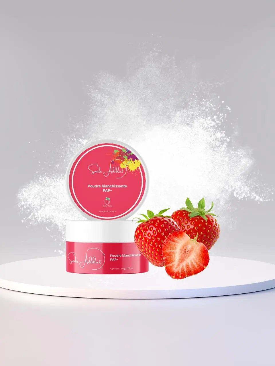 Poudre Blanchissante Fraise PAP+ â Dents Blanches | Smile Addict Addict Smile