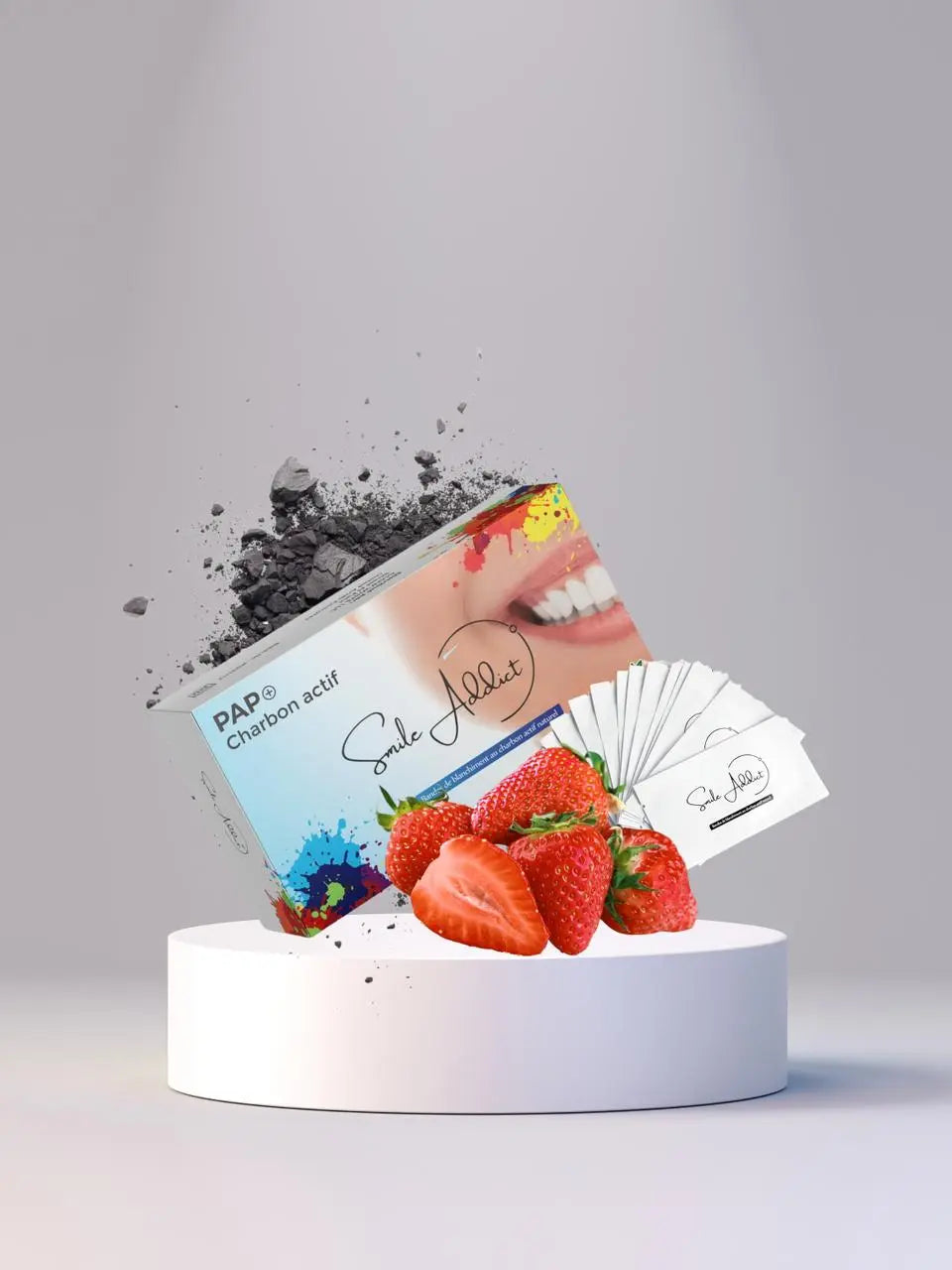 Smile Addict PAP+ & CHARBON Whitening Strips - AROME FRAISE
