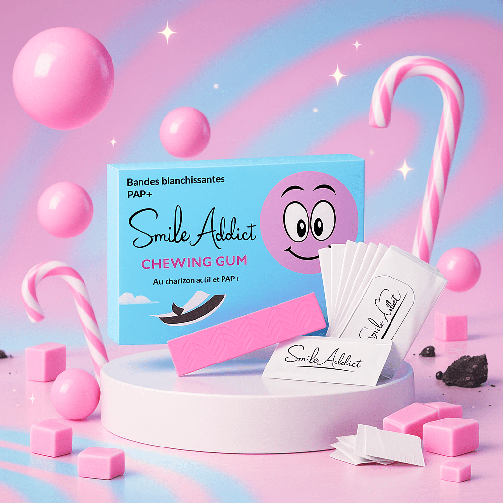 Bandes Blanchissantes Saveur Chewing-gum – PAP+ Sans Peroxyde | Smile Addict | Smile Addict