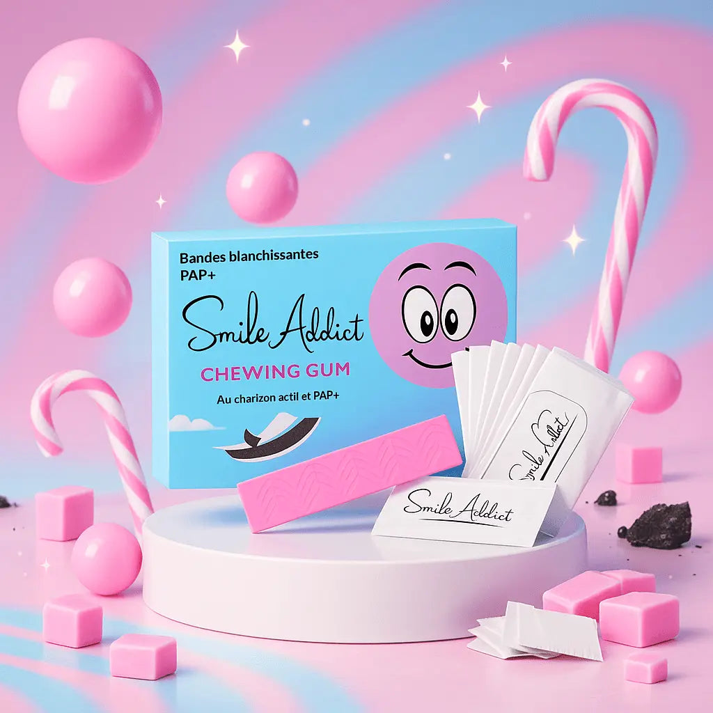 Bandes Blanchissantes Saveur Chewing-gum – PAP+ Sans Peroxyde | Smile Addict | Smile Addict