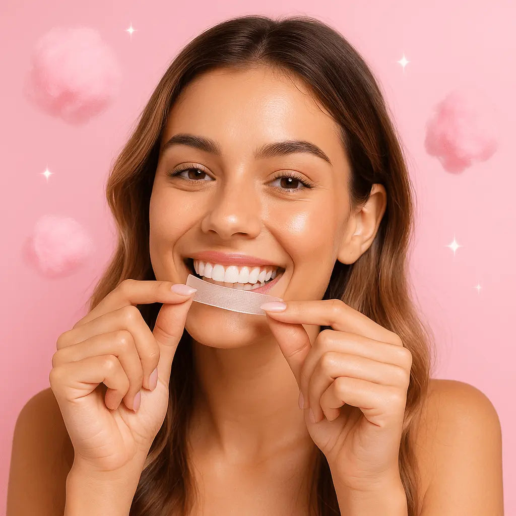 Bandes Blanchissantes Saveur Barbe à Papa – PAP+ Sans Peroxyde | Smile Addict | Smile Addict