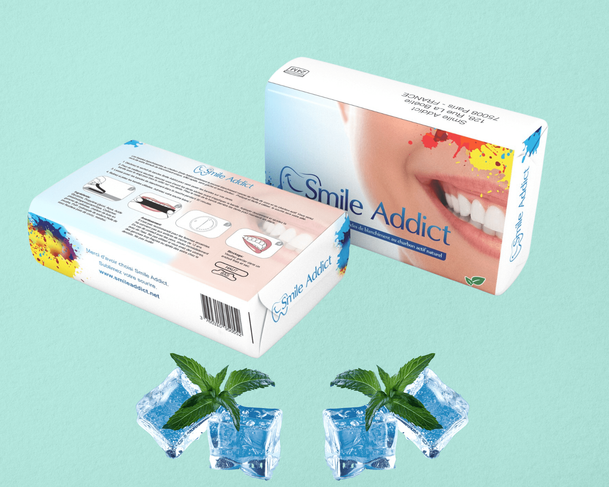 Bandes blanchissantes - Saveur MENTHE Smile Addict