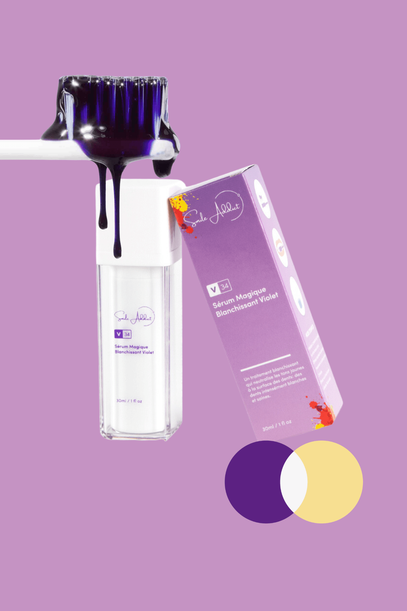 CORRECTEUR DE COULEUR - Serum "magique" blanchissant violet 30ml 🌟 Addict Smile