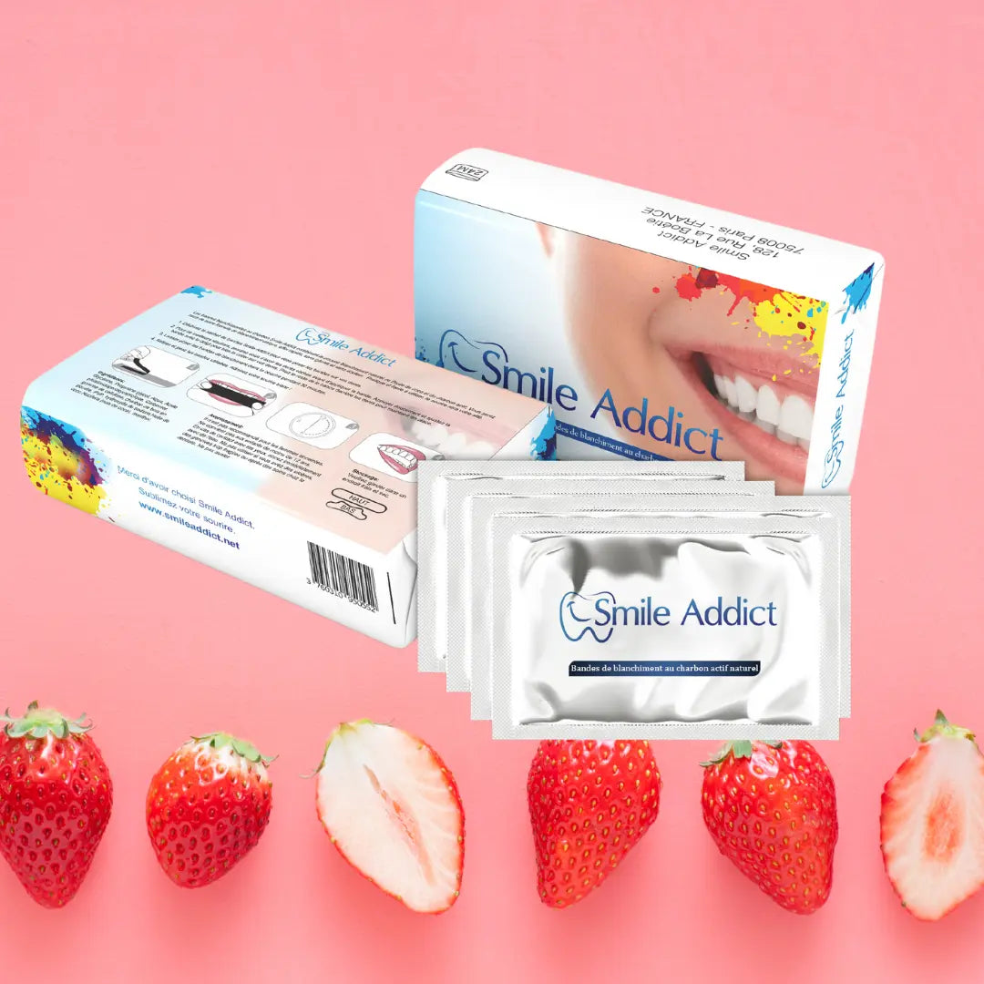 Smile Addict PAP+ & CHARBON Whitening Strips - AROME FRAISE