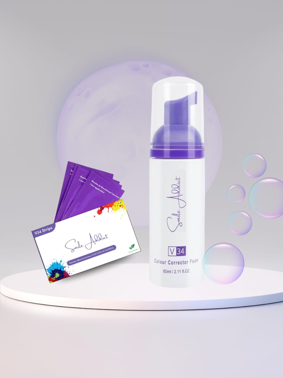 PACK CORRECTEUR DUO V34 : Mousse & Strips – Smile Addict