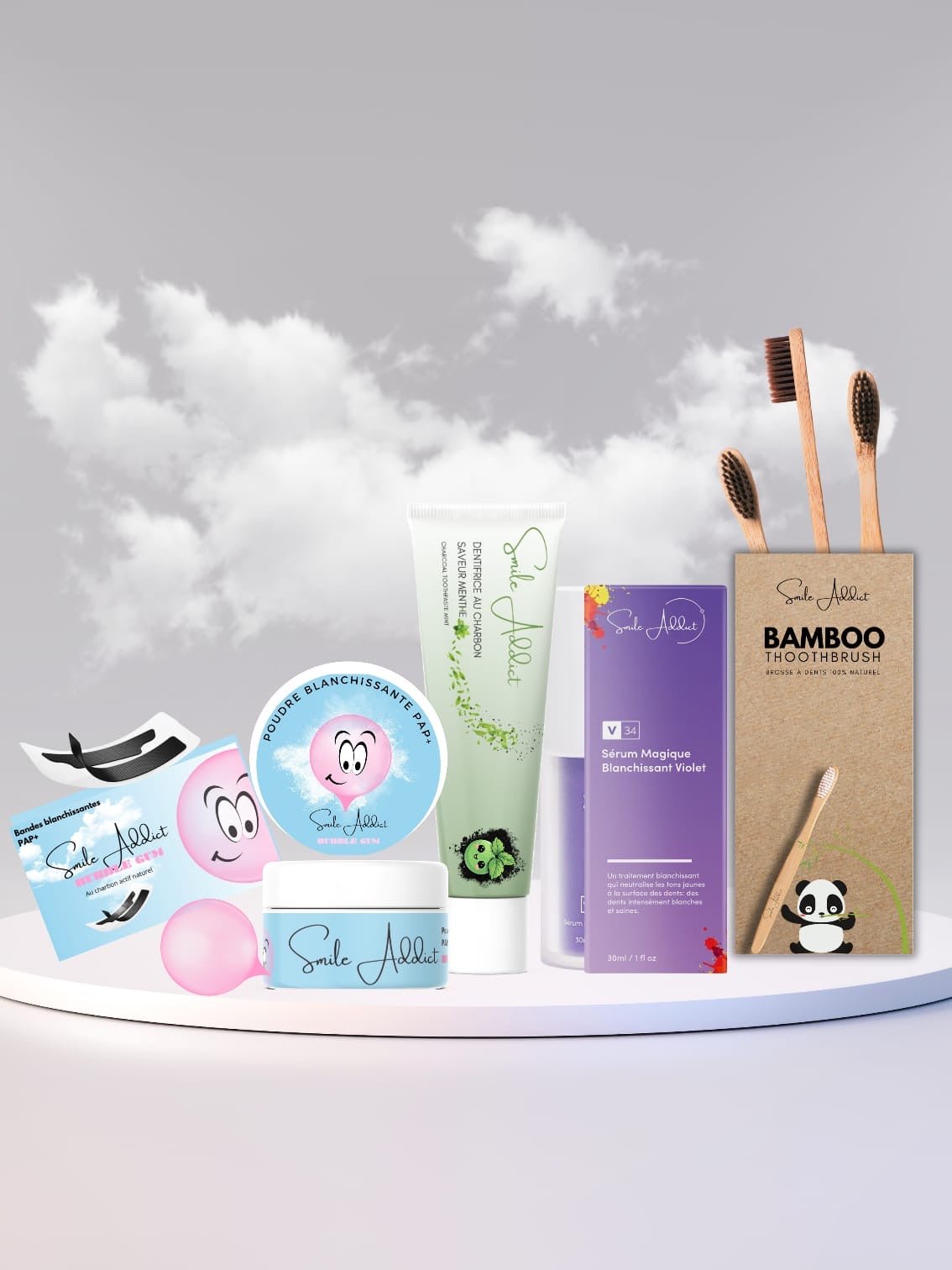 PACK COMPLET BLANCHEUR INTENSE 🌿🚀 – Routine 5 Produits Smile Addict