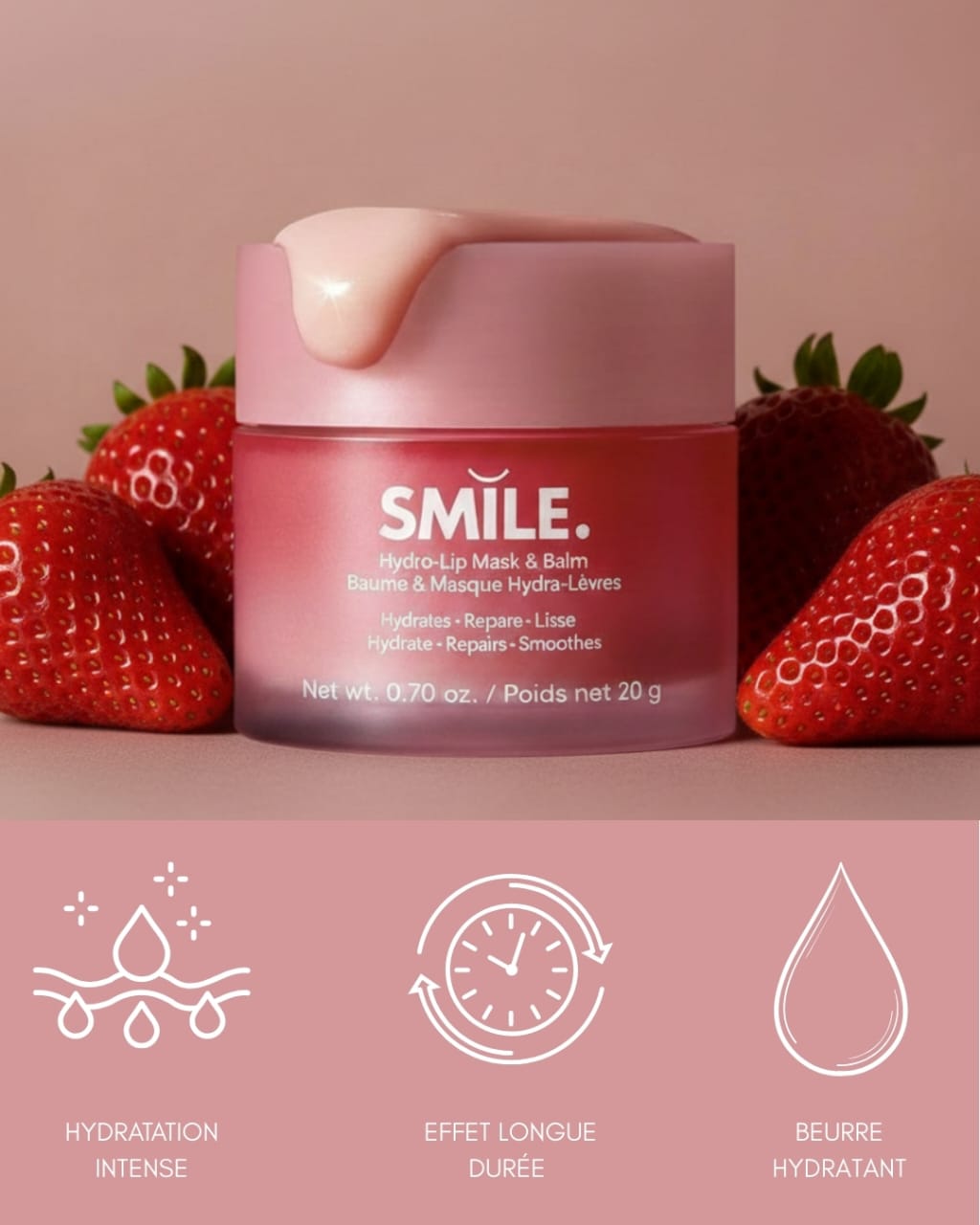 Smile Addict – Duo Soin Lèvres Luxe (Masque Hydra + Gommage) – 60 g Smile Addict