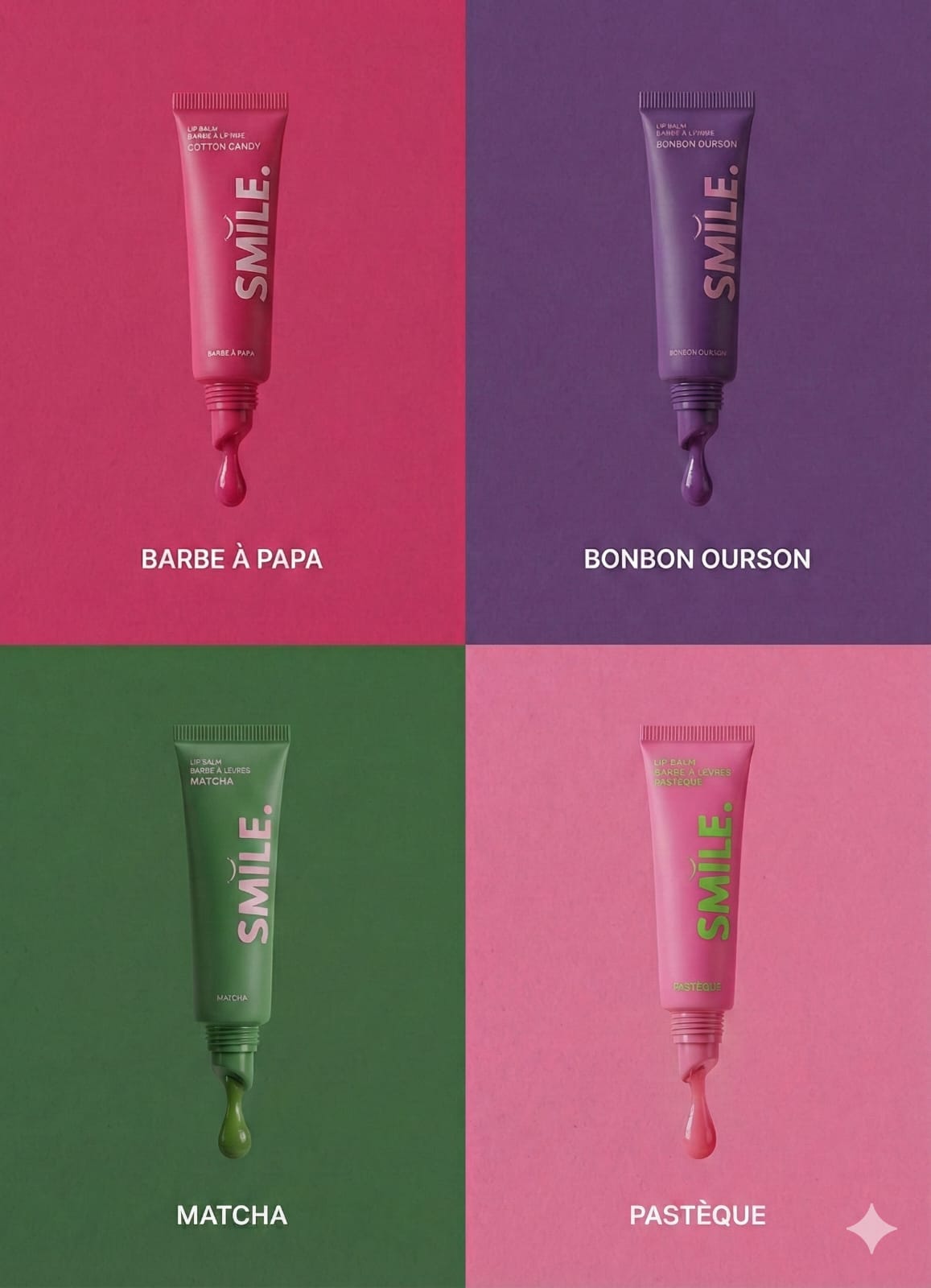 MOISTURIZING LIP BALMS - SET OF 4 FLAVORS