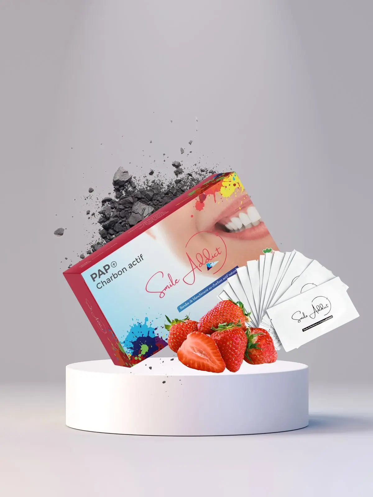Smile Addict PAP+ & CHARBON Whitening Strips - AROME FRAISE