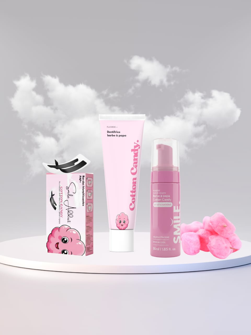 ROUTINE BLANCHISSANTE BARBE A PAPA – SMILE ADDICT