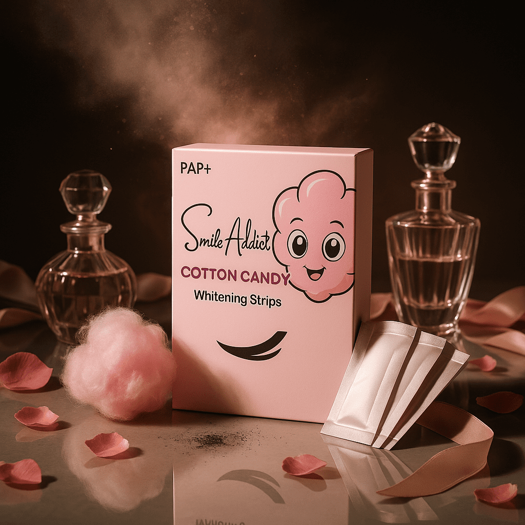 Bandes Blanchissantes Saveur Barbe à Papa – PAP+ Sans Peroxyde | Smile Addict