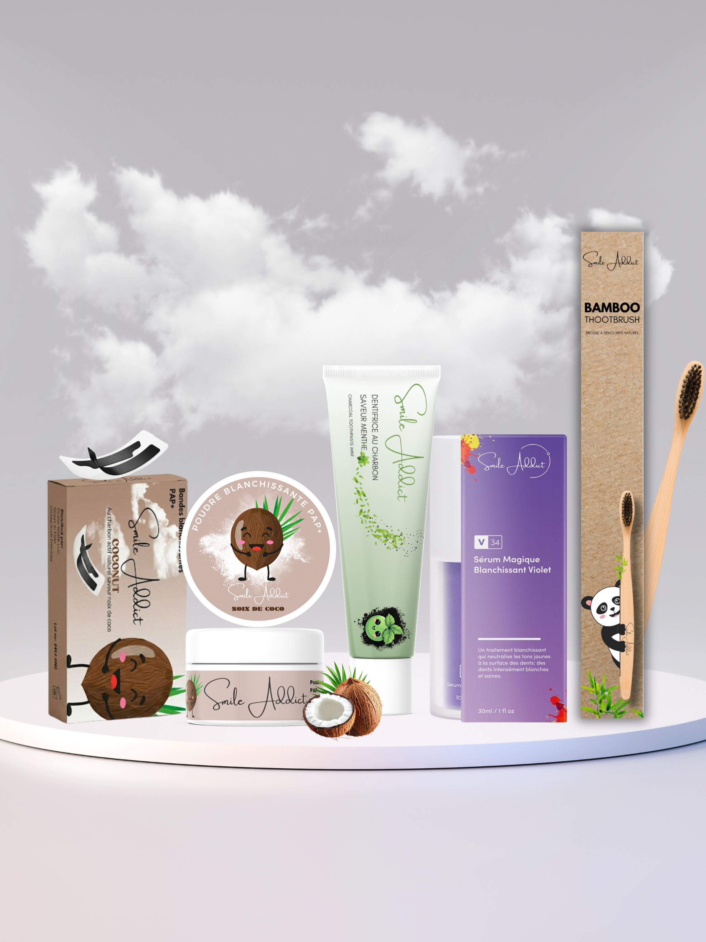 PACK COMPLET BLANCHEUR INTENSE 🌿🚀 – Routine 5 Produits Smile Addict