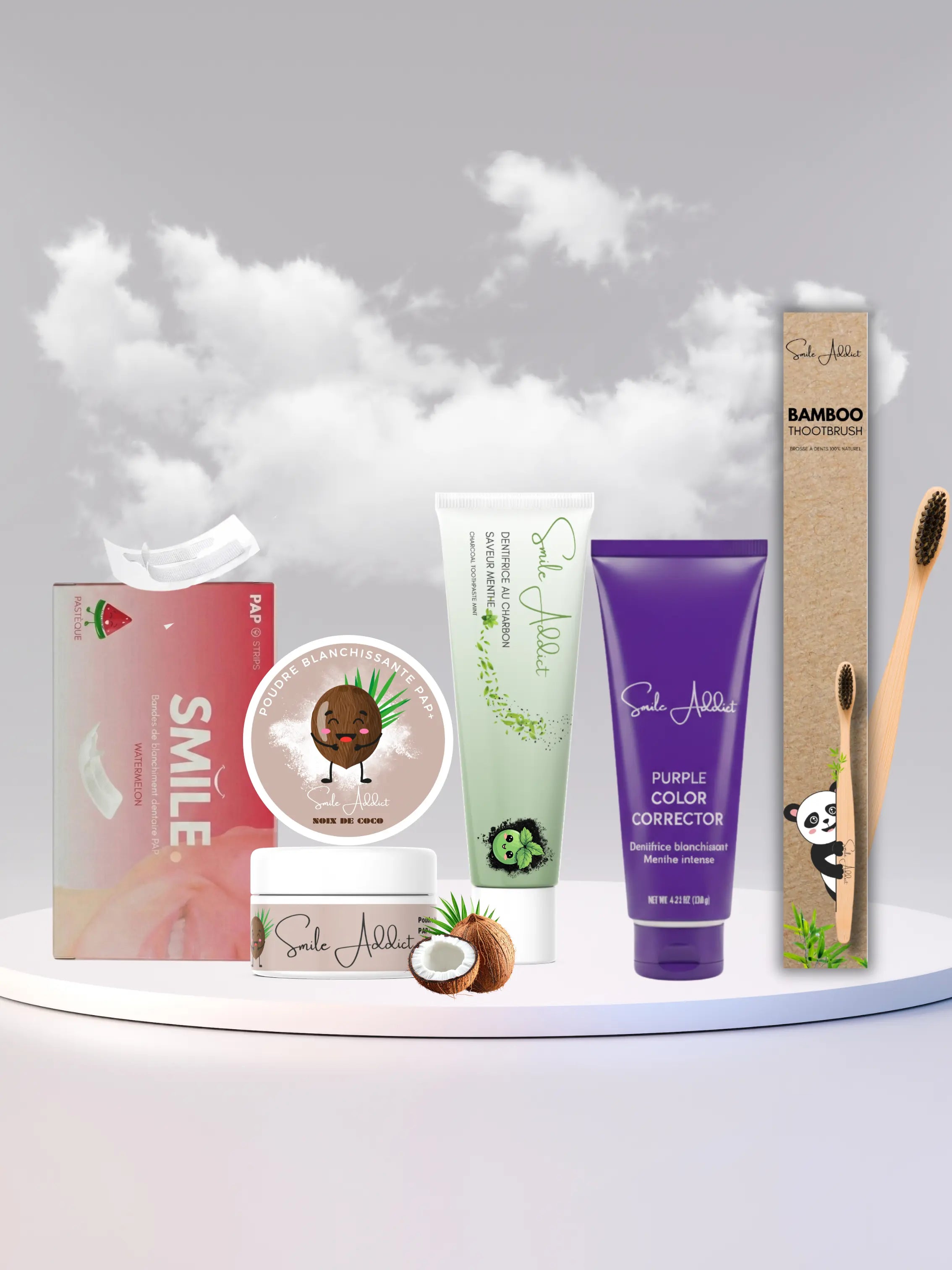 PACK COMPLET BLANCHEUR INTENSE 🌿🚀 – Routine 5 Produits Smile Addict Addict Smile