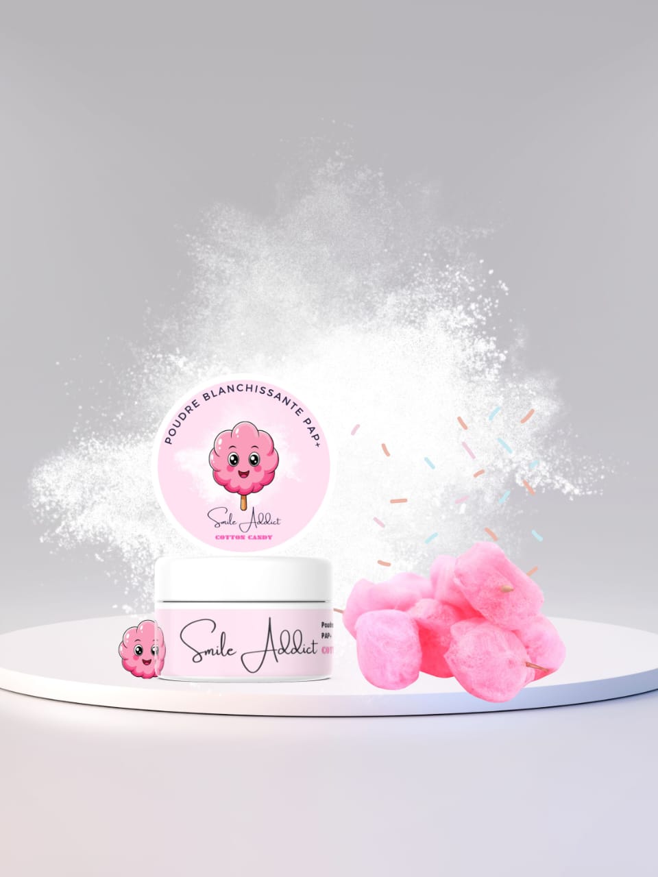 Poudre de Blanchiment Dentaire PAP - Saveur Cotton Candy (Barbe à Papa) Addict Smile