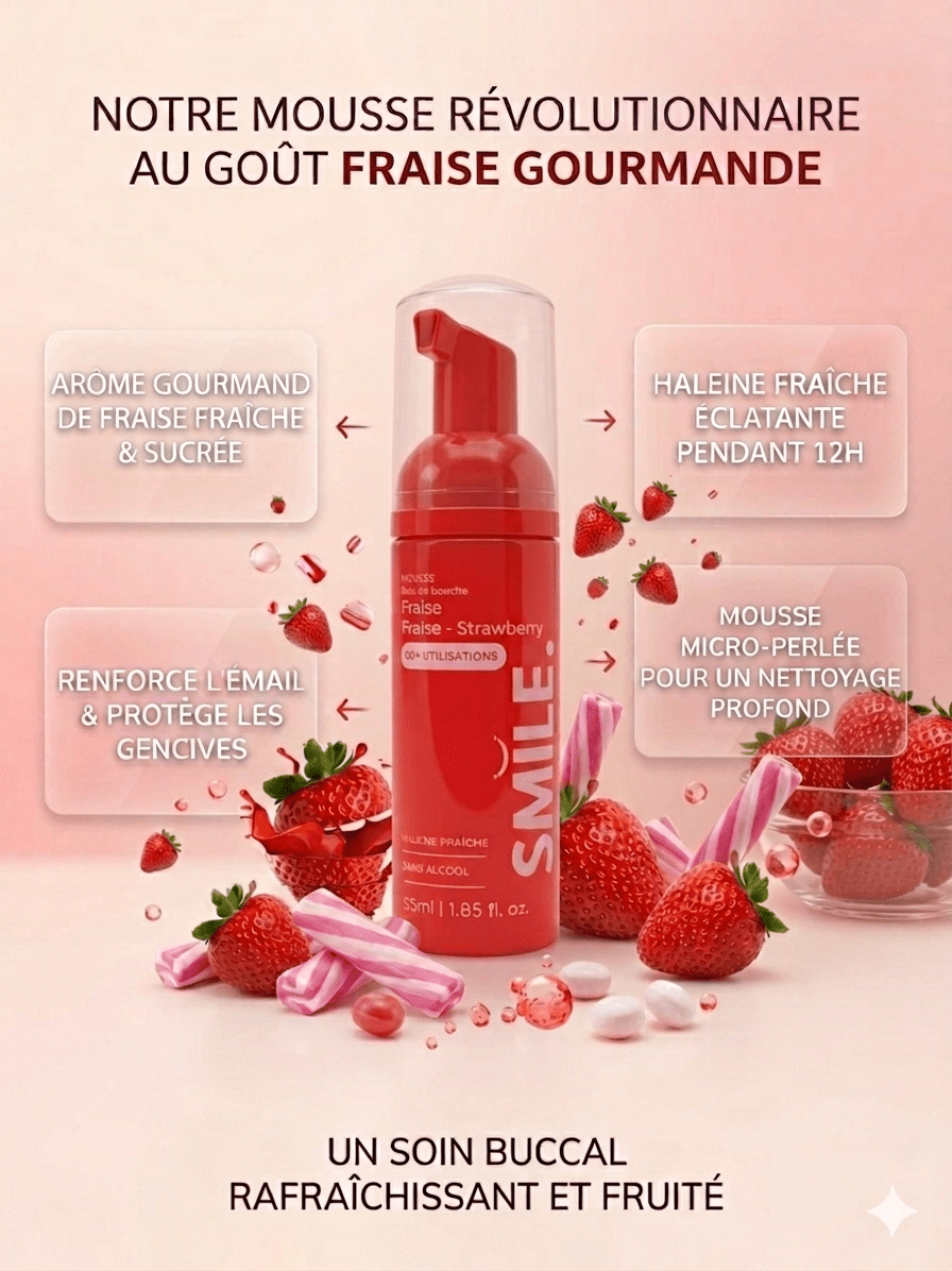 Bain de bouche mousseux Fraise – Smile Addict - Smile Addict