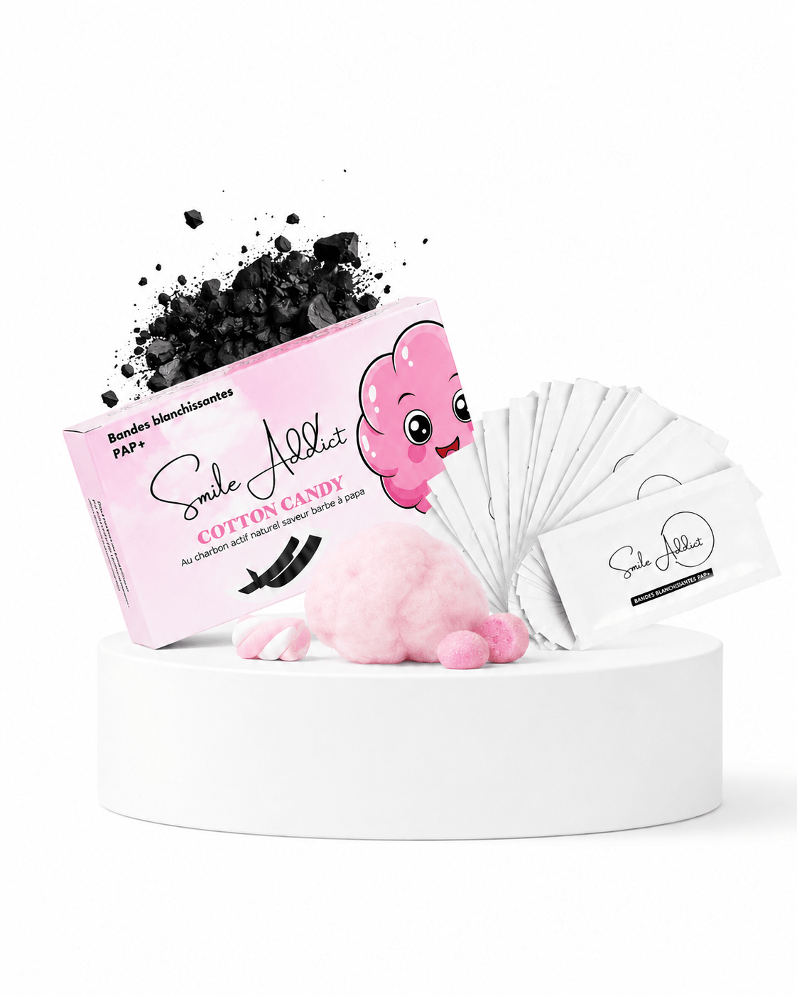 Bandes Blanchissantes Saveur Barbe à Papa – PAP+ Sans Pero — image principale | Smile Addict