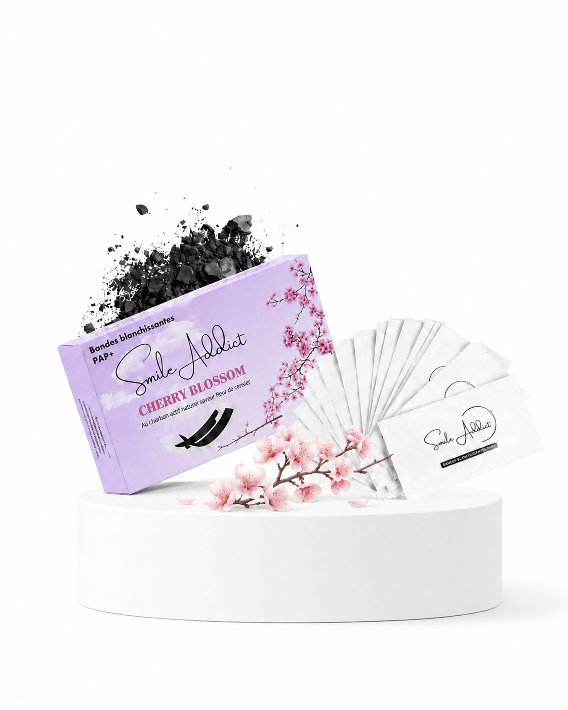Bandes Blanchissantes Saveur Fleur de Cerisier – PAP+ Sans — image principale | Smile Addict
