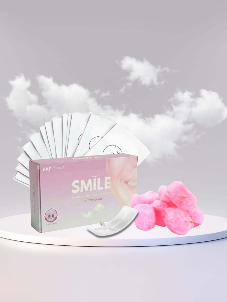 Bandes de blanchiment dentaire goût barbe à papa – Smile Addict | Smile Addict