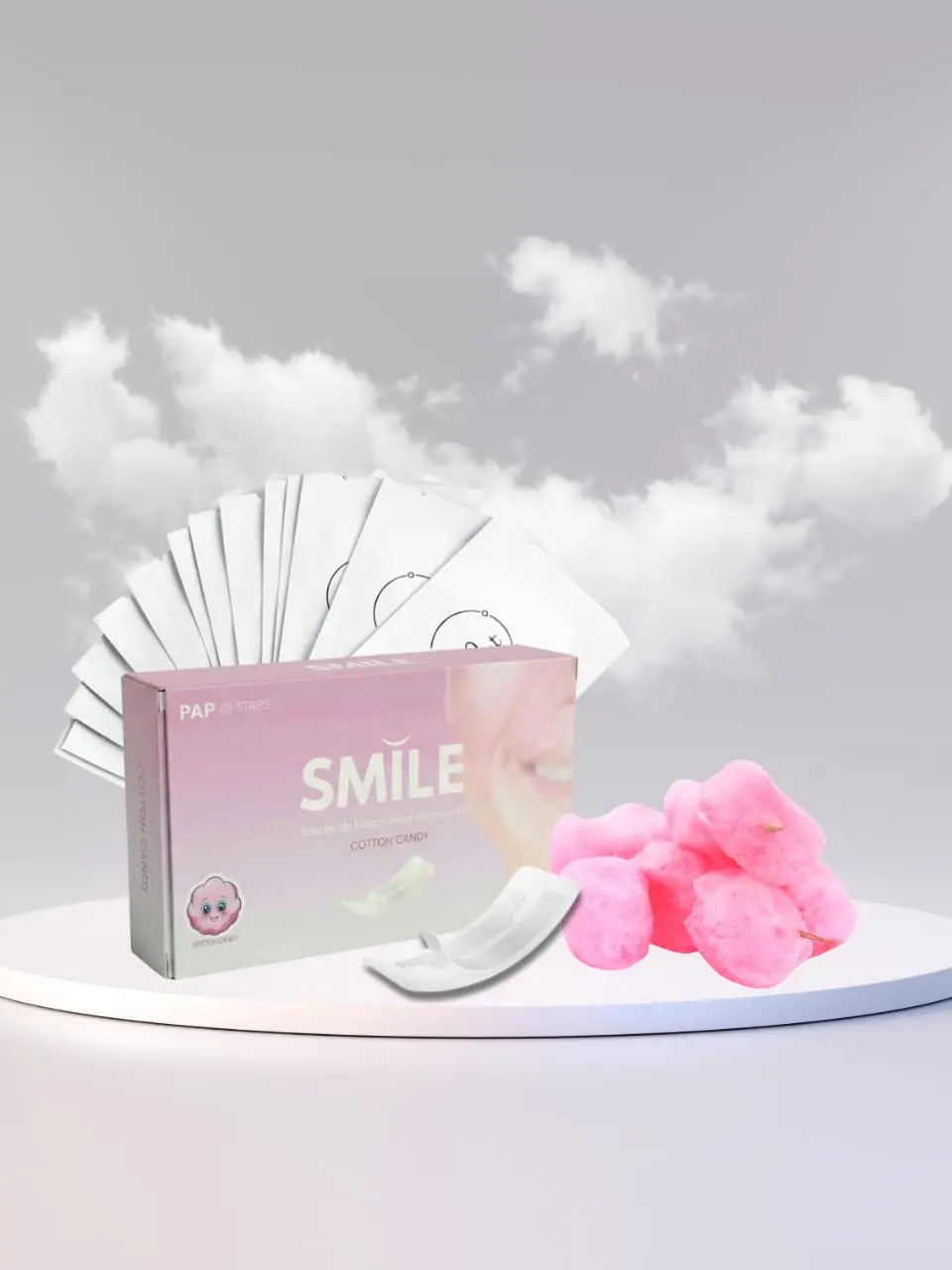 Bandes de blanchiment dentaire goût barbe à papa – Smile Addict | Smile Addict
