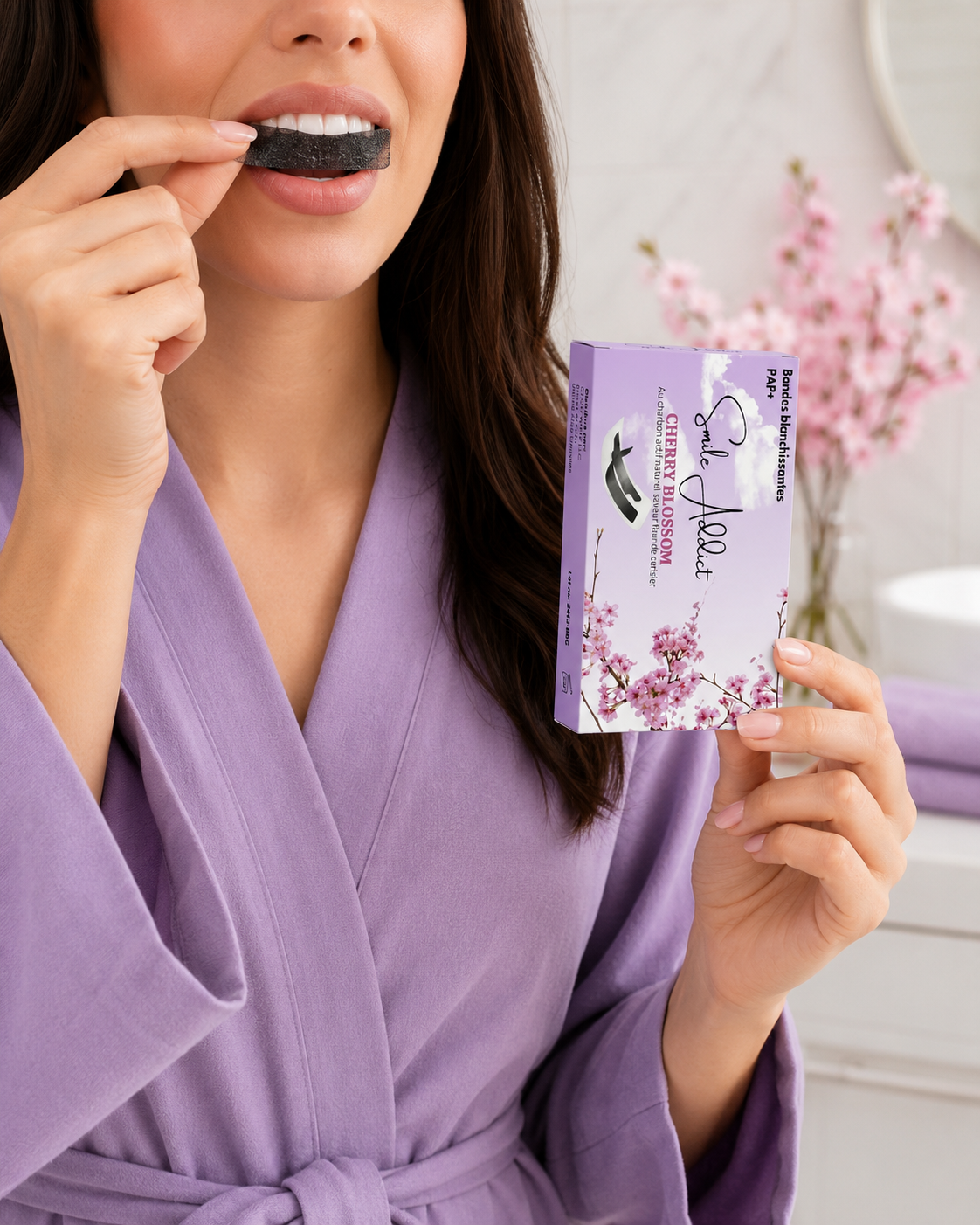 Bandes Blanchissantes Saveur Fleur de Cerisier – PAP+ Sans Peroxyde | Smile Addict