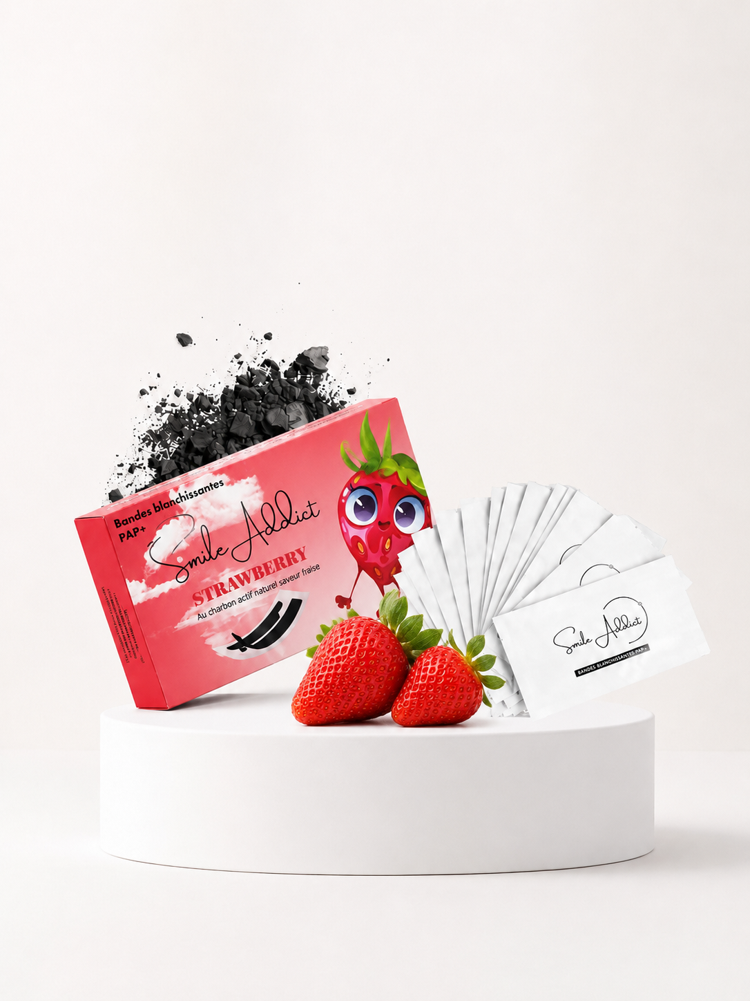 Bandes blanchissantes Saveur Fraise | Smile Addict