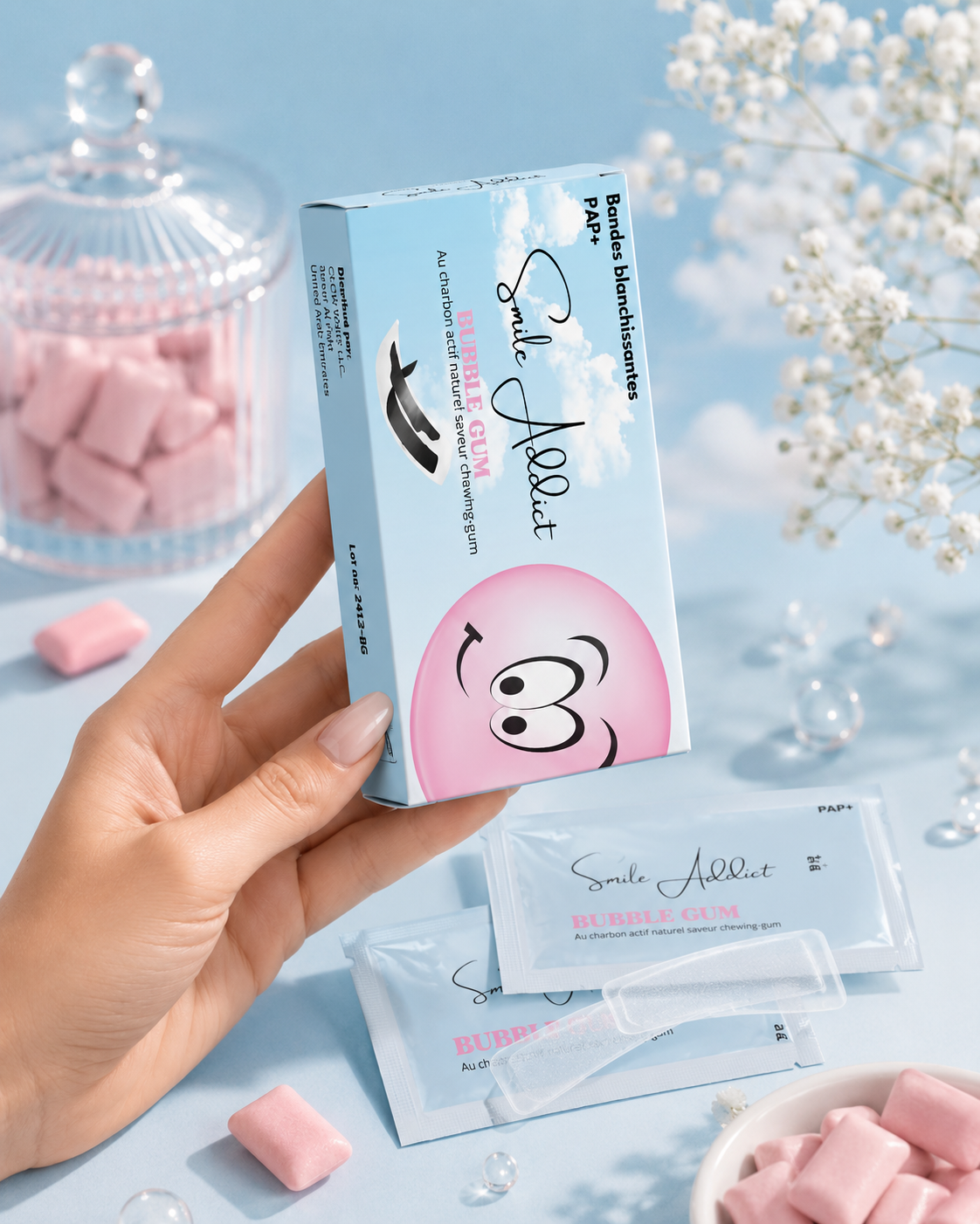 Bandes Blanchissantes Saveur Chewing-gum – PAP+ Sans Peroxyde | Smile Addict