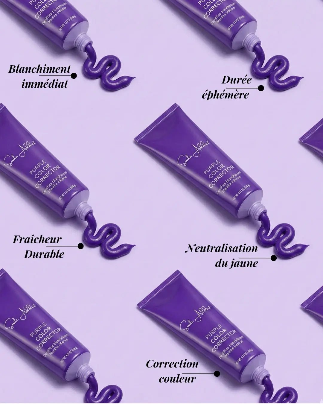 NEW Dentifrice Violet Blanchissant – Big Format 120 G - Blancheur Express - SmileAddict - Smile Addict