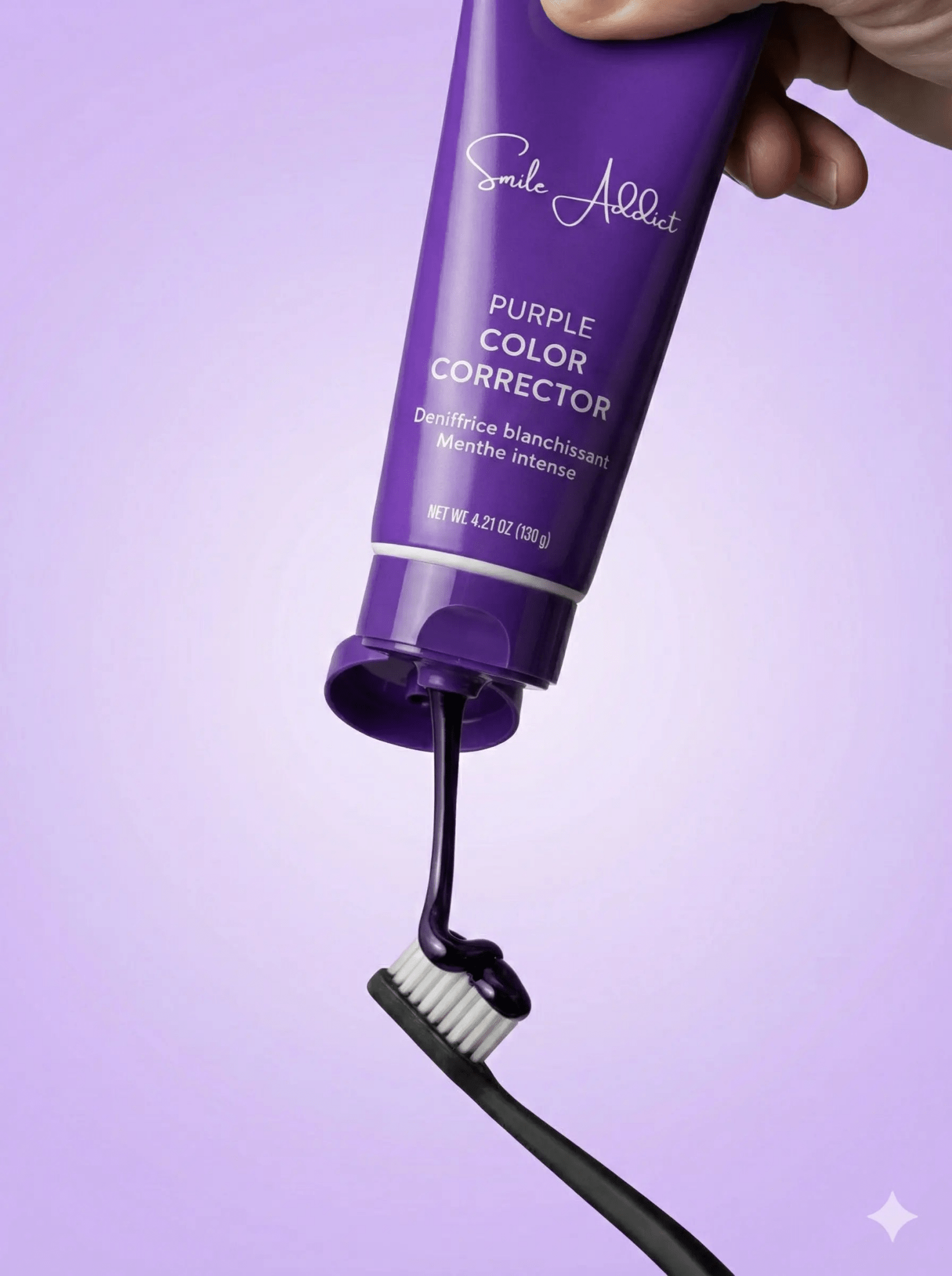 NEW Dentifrice Violet Blanchissant – Big Format 120 G - Blancheur Express - SmileAddict - Smile Addict
