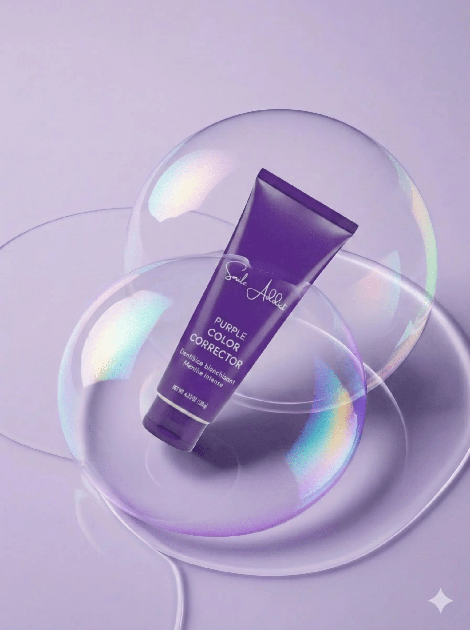 NEW Dentifrice Violet Blanchissant – Big Format 120 G - Blancheur Express - SmileAddict - Smile Addict