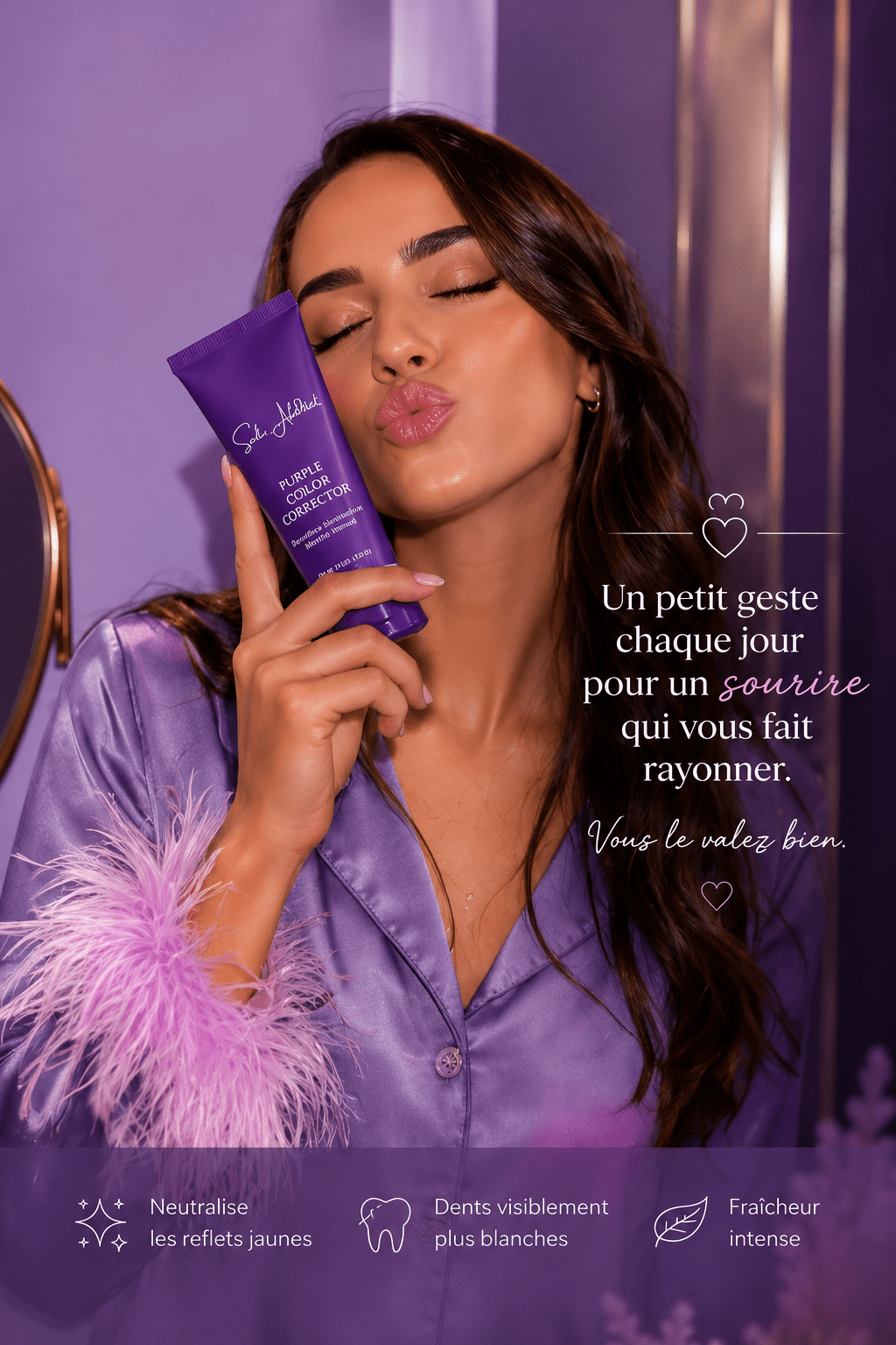 NEW Dentifrice Violet Blanchissant – Big Format 120 G - Blancheur Express - SmileAddict - Smile Addict
