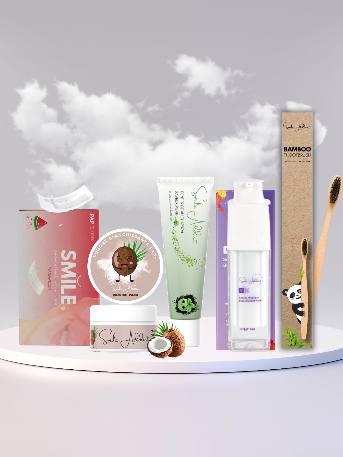 PACK COMPLET BLANCHEUR INTENSE 🌿🚀 – Routine 5 Produits Smile Addict - Smile Addict